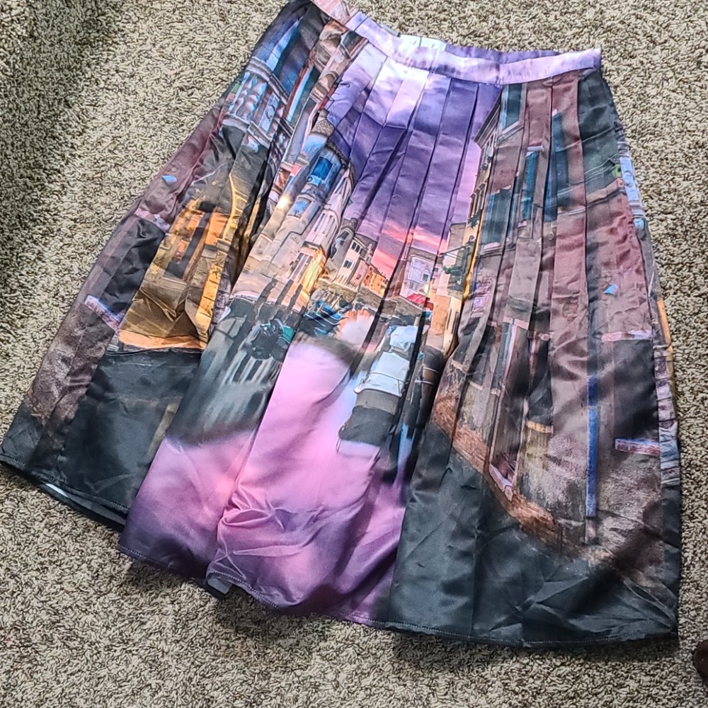 Venice Print Chicwish Full Midi Skirt XL